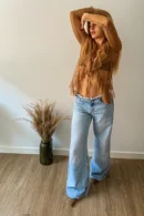 Camiseta Volantes Marrón