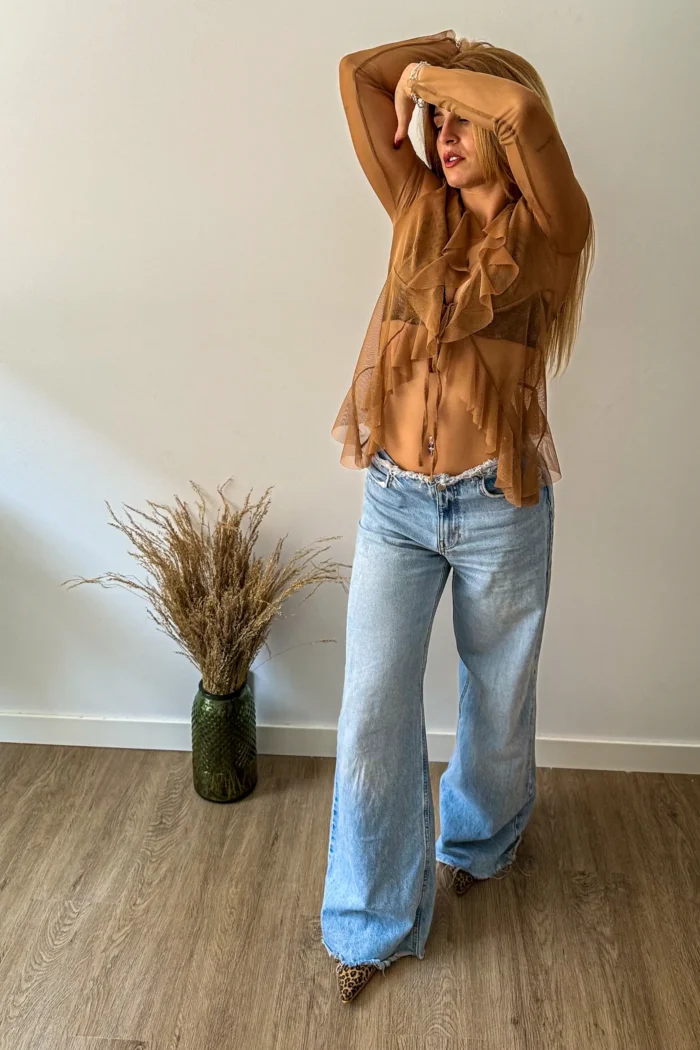 Camiseta Volantes Marrón - Imagen 3
