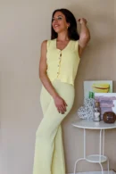 Conjunto chaleco punto amarillo