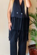 Conjunto chaleco y pantalón flecos