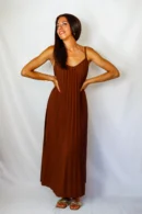 Vestido Tablas Marrón