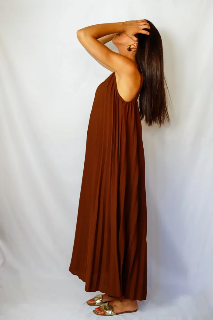 Vestido Tablas Marrón - Imagen 2