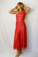 Vestido Midi Asimétrico Rosa