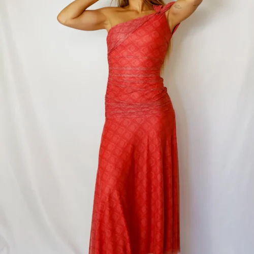 Vestido Midi Asimétrico Rosa