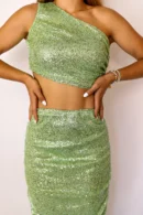Conjunto Lentejuelas Verde Manzana