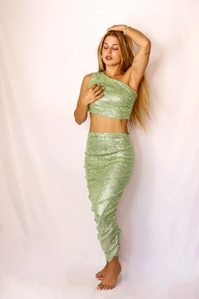 Conjunto Lentejuelas Verde Manzana - Imagen 3