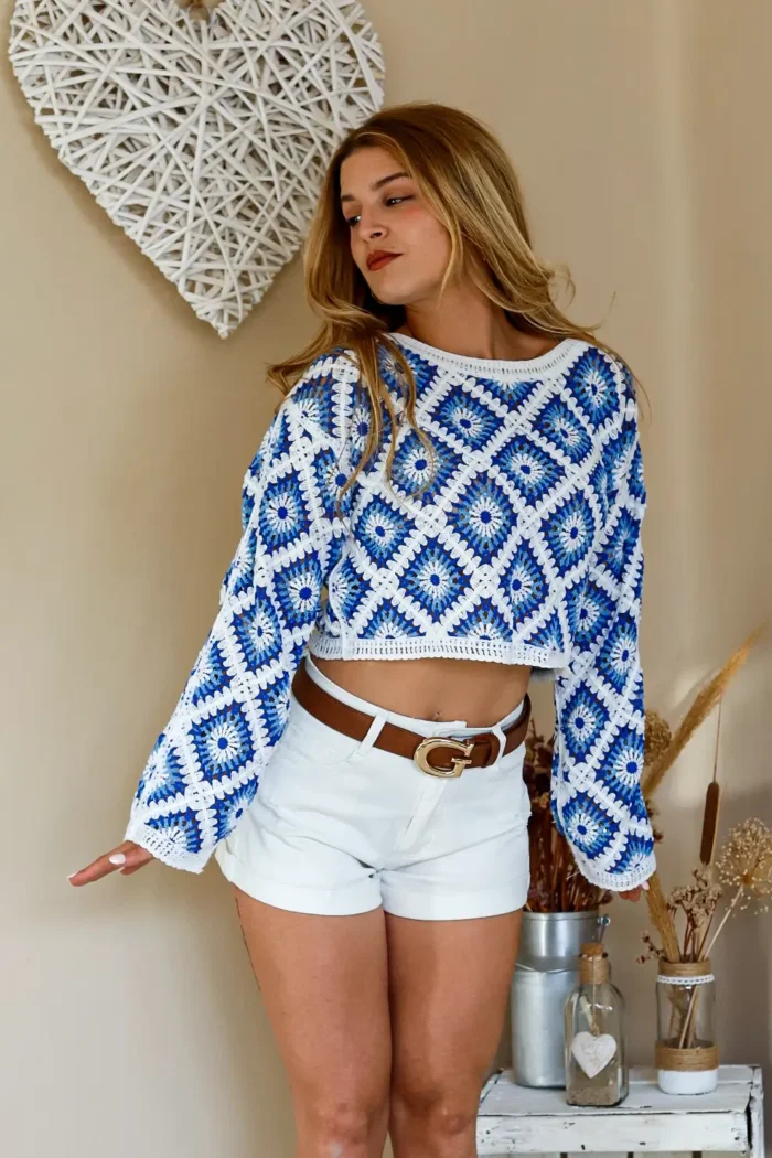 Camiseta Ganchillo Azul - Imagen 2