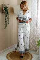 Conjunto Con Bordados Blanco