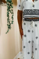 Conjunto Con Bordados Blanco